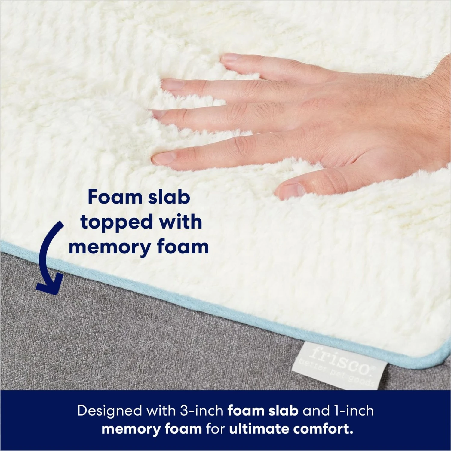 Frisco Plush Orthopedic Front Bolster Cat & Dog Bed W/Removable Cover - Image 5