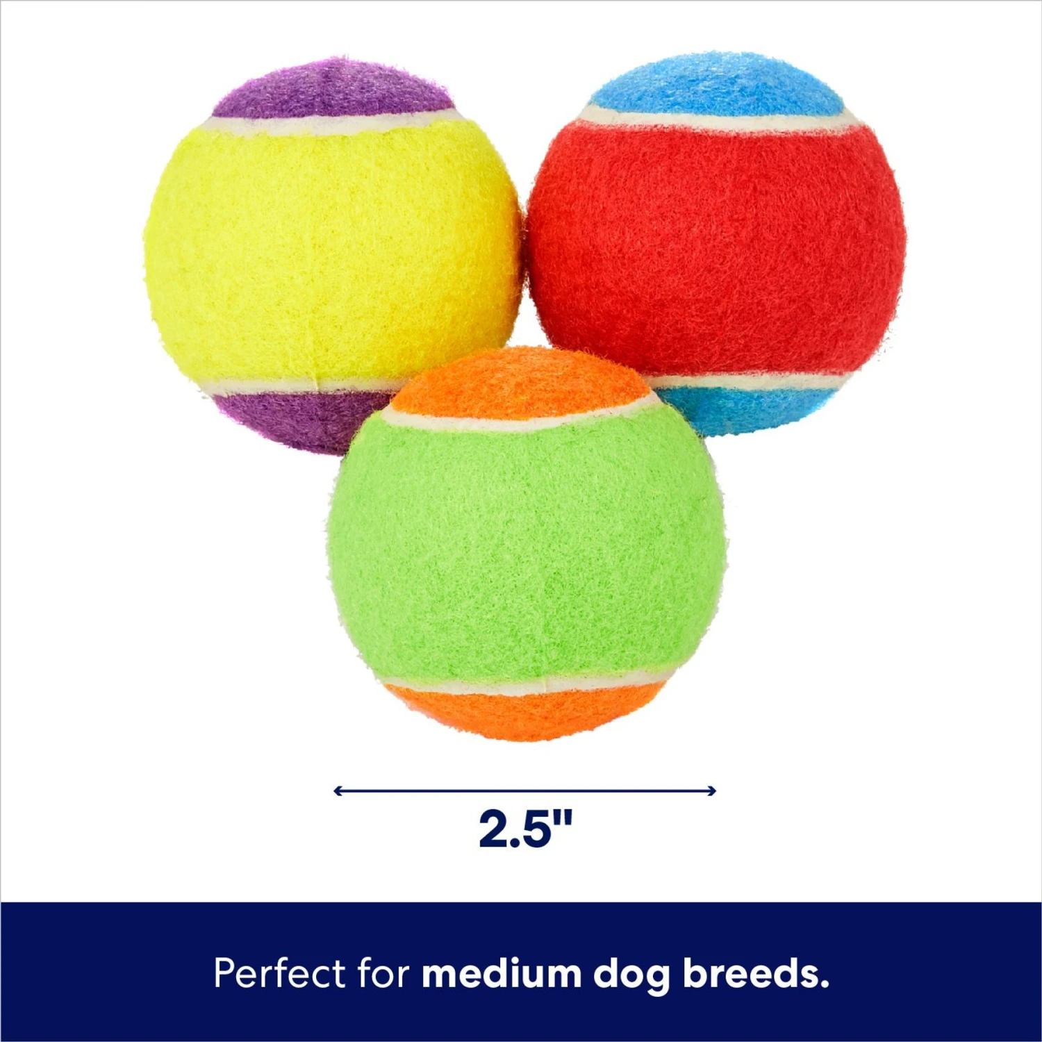 Frisco Fetch Squeaking Colorful Tennis Ball Dog Toy - Image 2