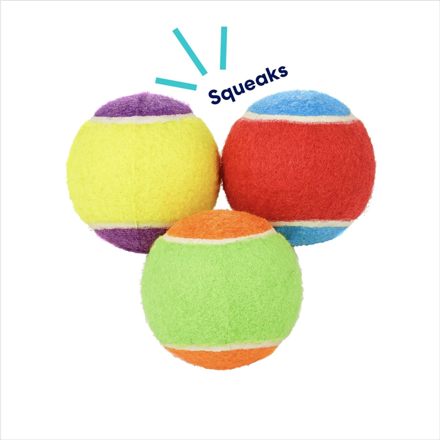 Frisco Fetch Squeaking Colorful Tennis Ball Dog Toy - Image 3