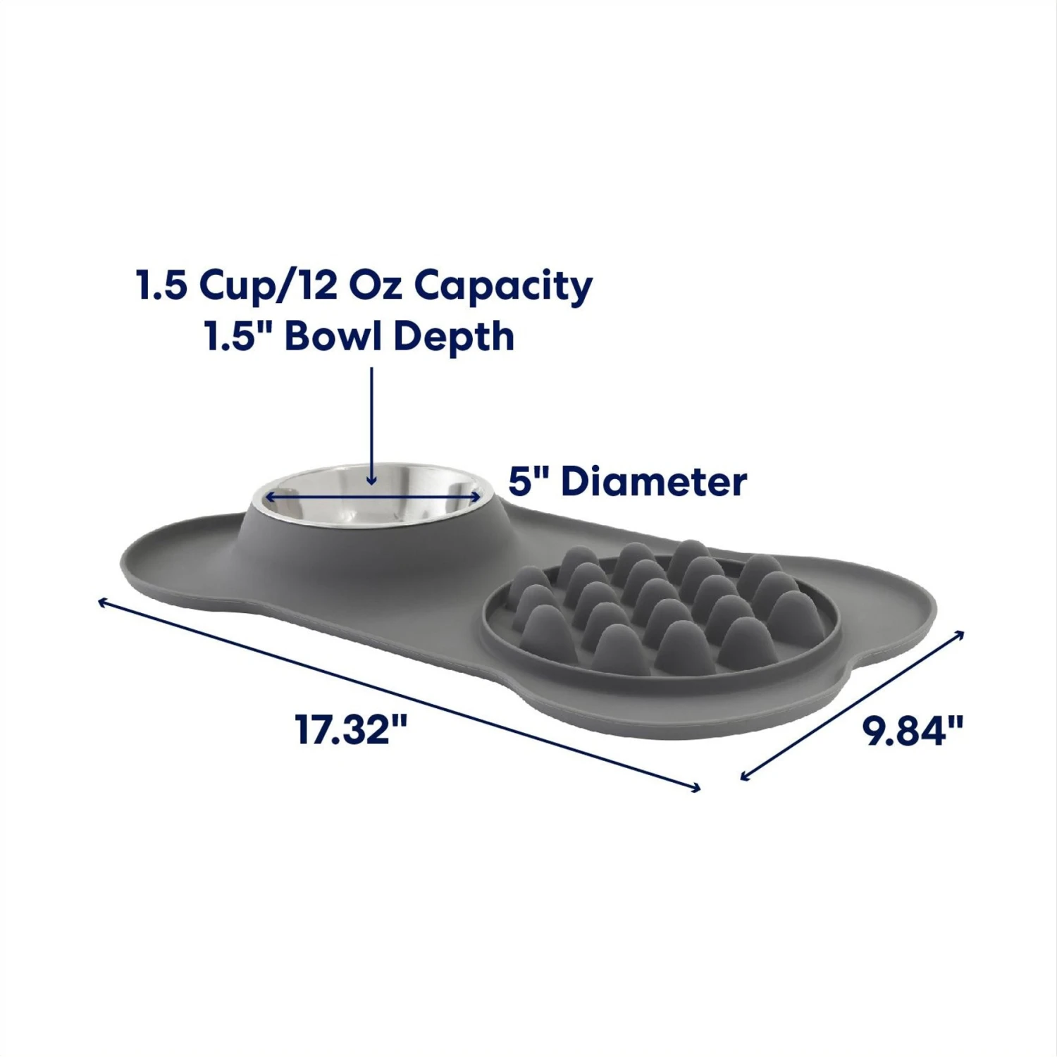Frisco Silicone Slow Feeder Mat With Stainless Steel Bowl - Image 2