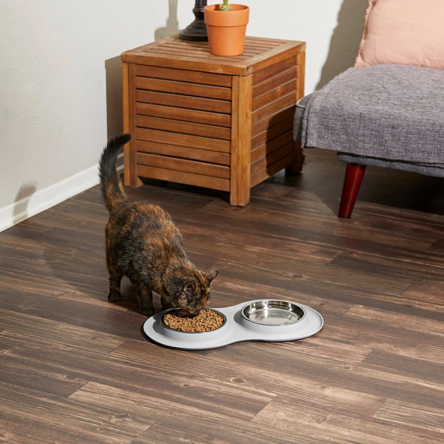 Frisco Double Stainless Steel Pet Bowl With Silicone Mat - Image 7