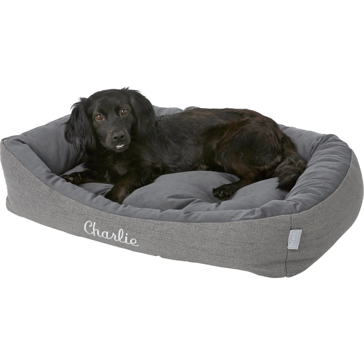 Frisco Rectangular Personalized Bolster Dog Bed W/Removable Cover - Image 2