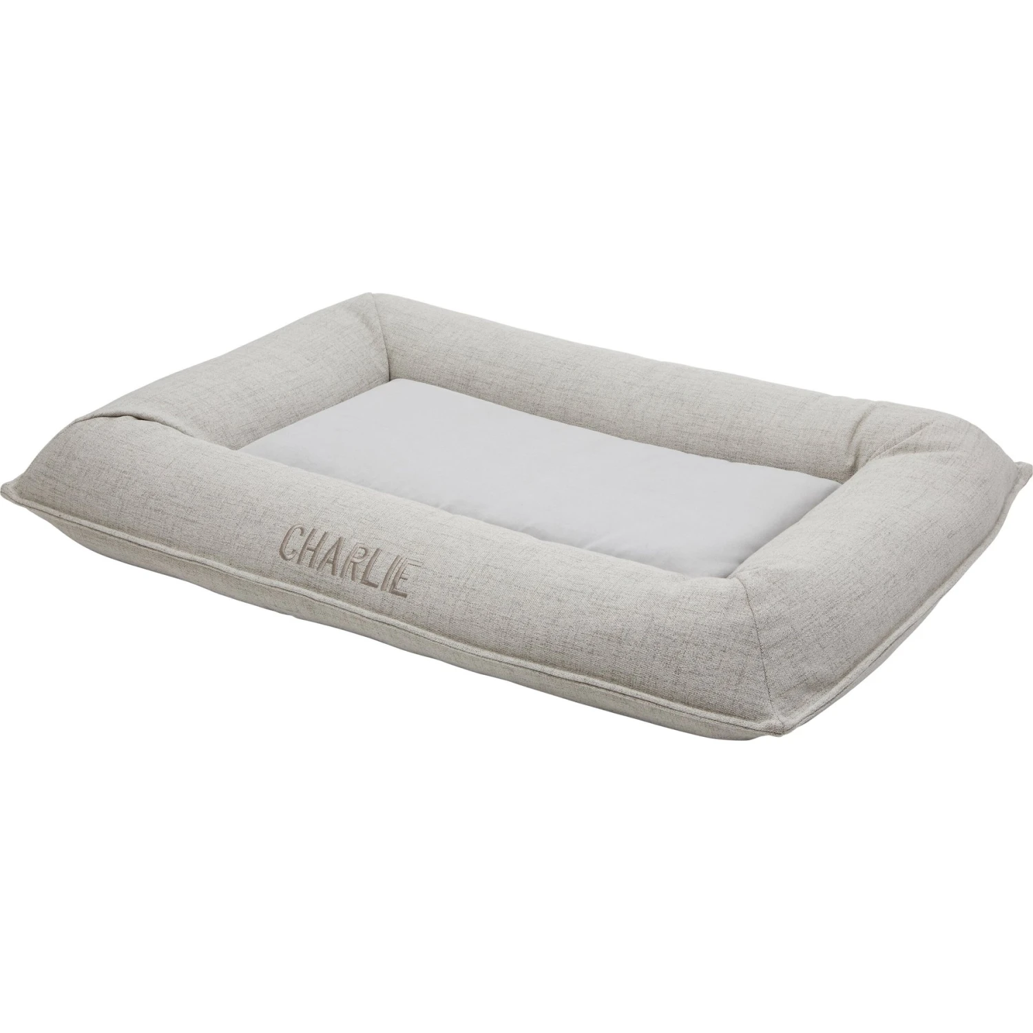 Frisco Orthopedic Personalized Bolster Dog Bed W/Removable Cover, Light Gray - Image 4