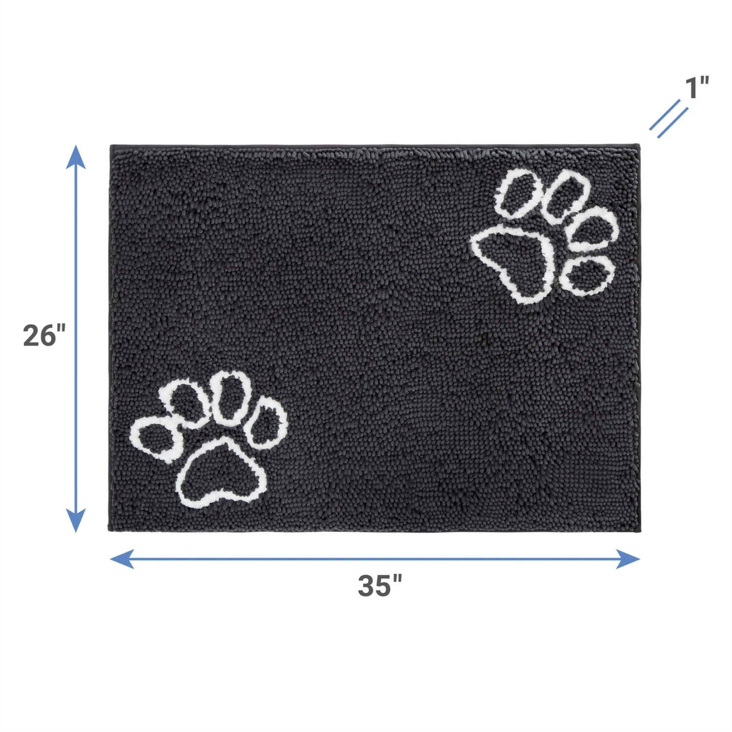 Frisco Microfiber Chenille Paw Print Doormat - Image 2