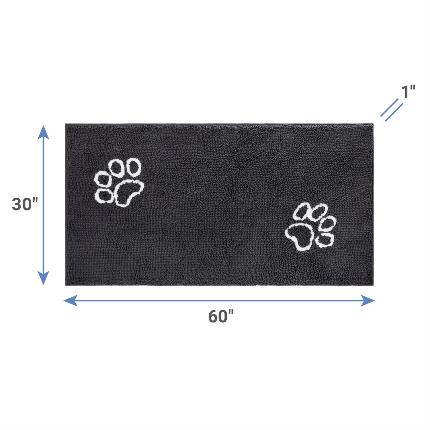 Frisco Microfiber Chenille Paw Print Doormat Runner - Image 2