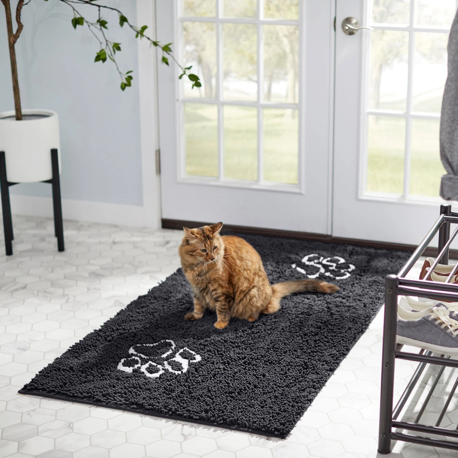Frisco Microfiber Chenille Paw Print Doormat Runner - Image 4