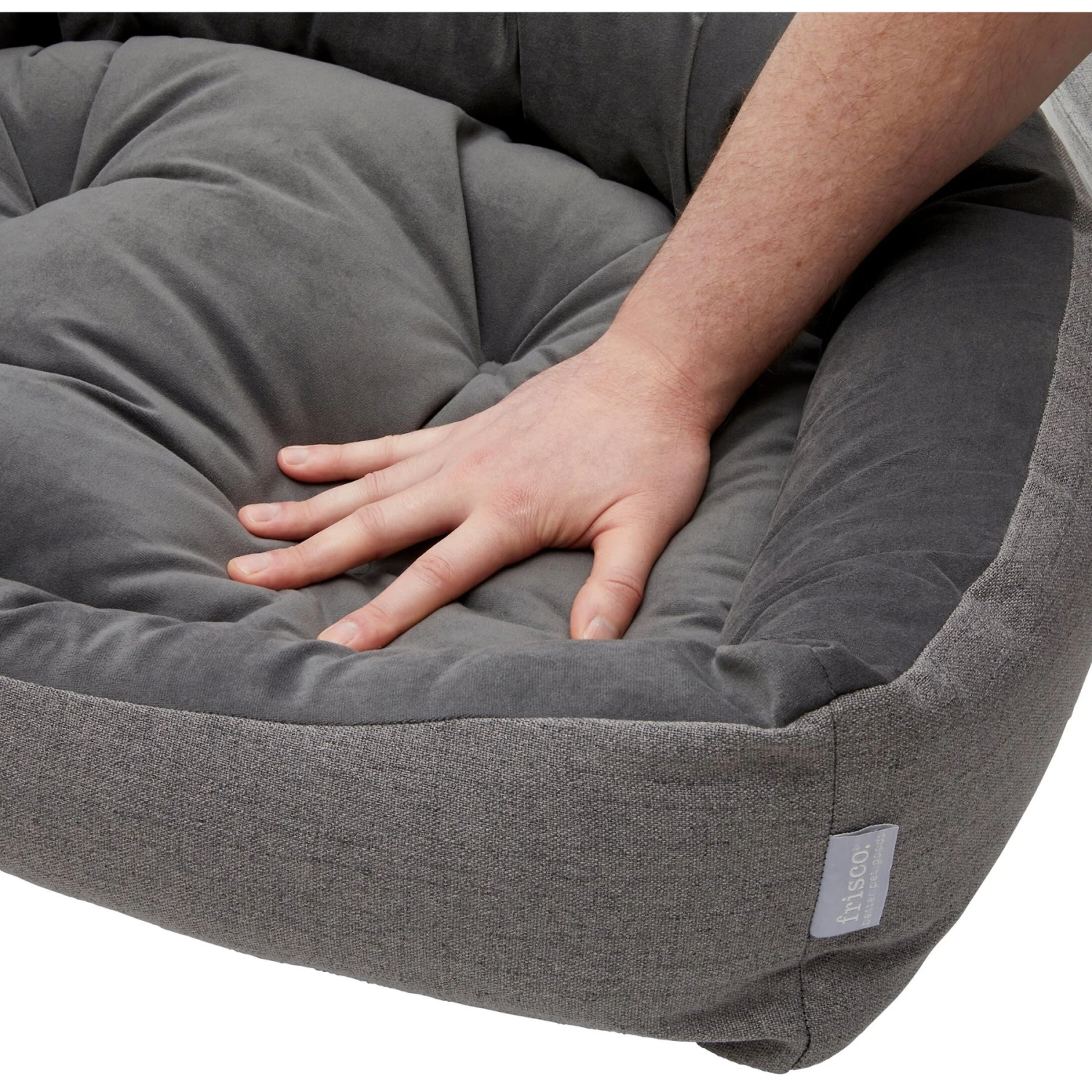 Frisco Rectangular Personalized Bolster Dog Bed W/Removable Cover, Dark Gray, X-Large - Image 8