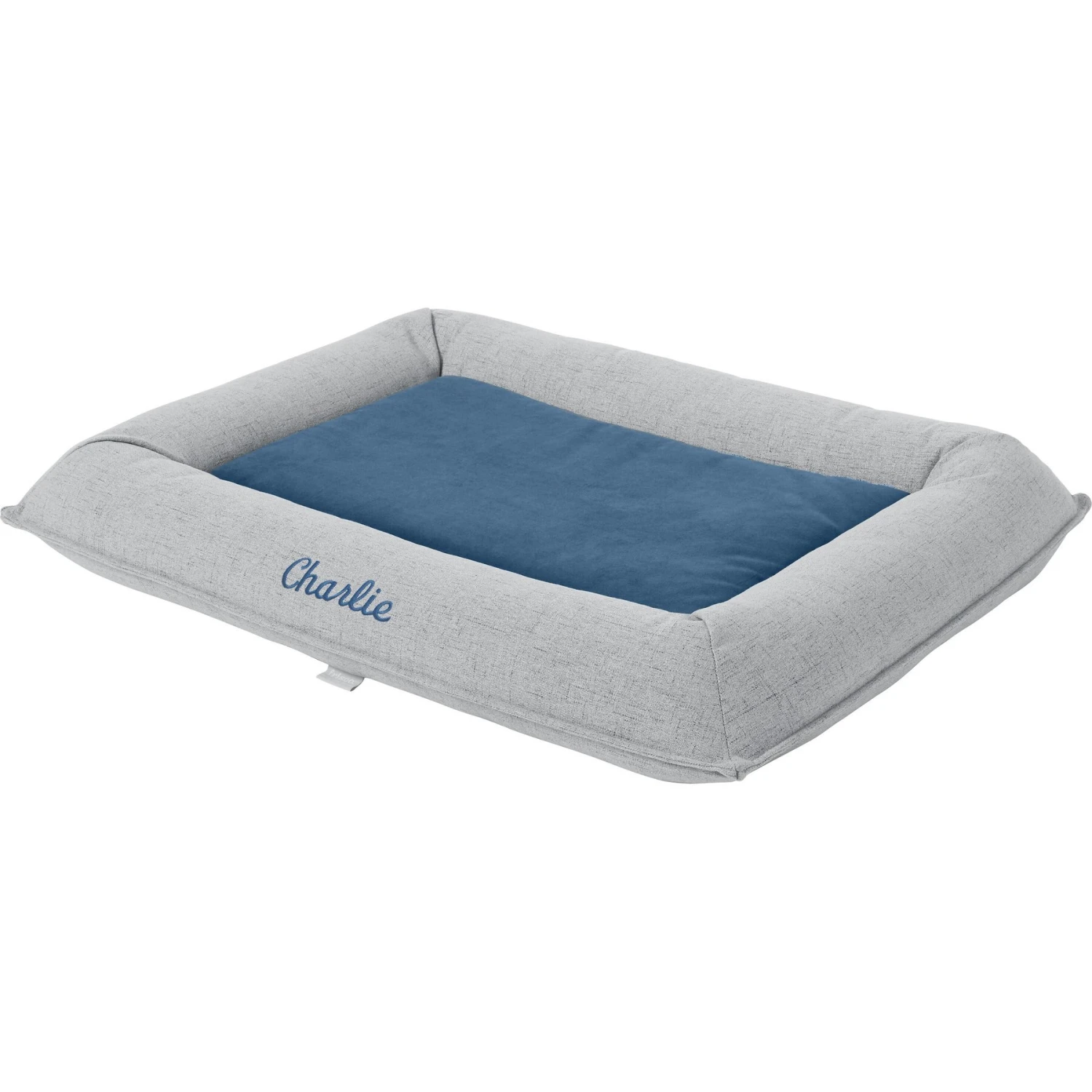 Frisco Orthopedic Personalized Bolster Dog Bed W/Removable Cover, Harbour Blue, Large - Image 4