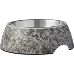 Frisco Black Marble Design Stainless Steel Dog & Cat Bowl