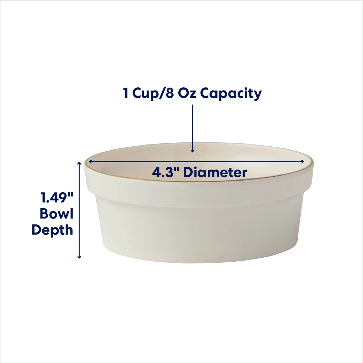 Frisco Gold Trim Melamine Dog & Cat Bowl - Image 2