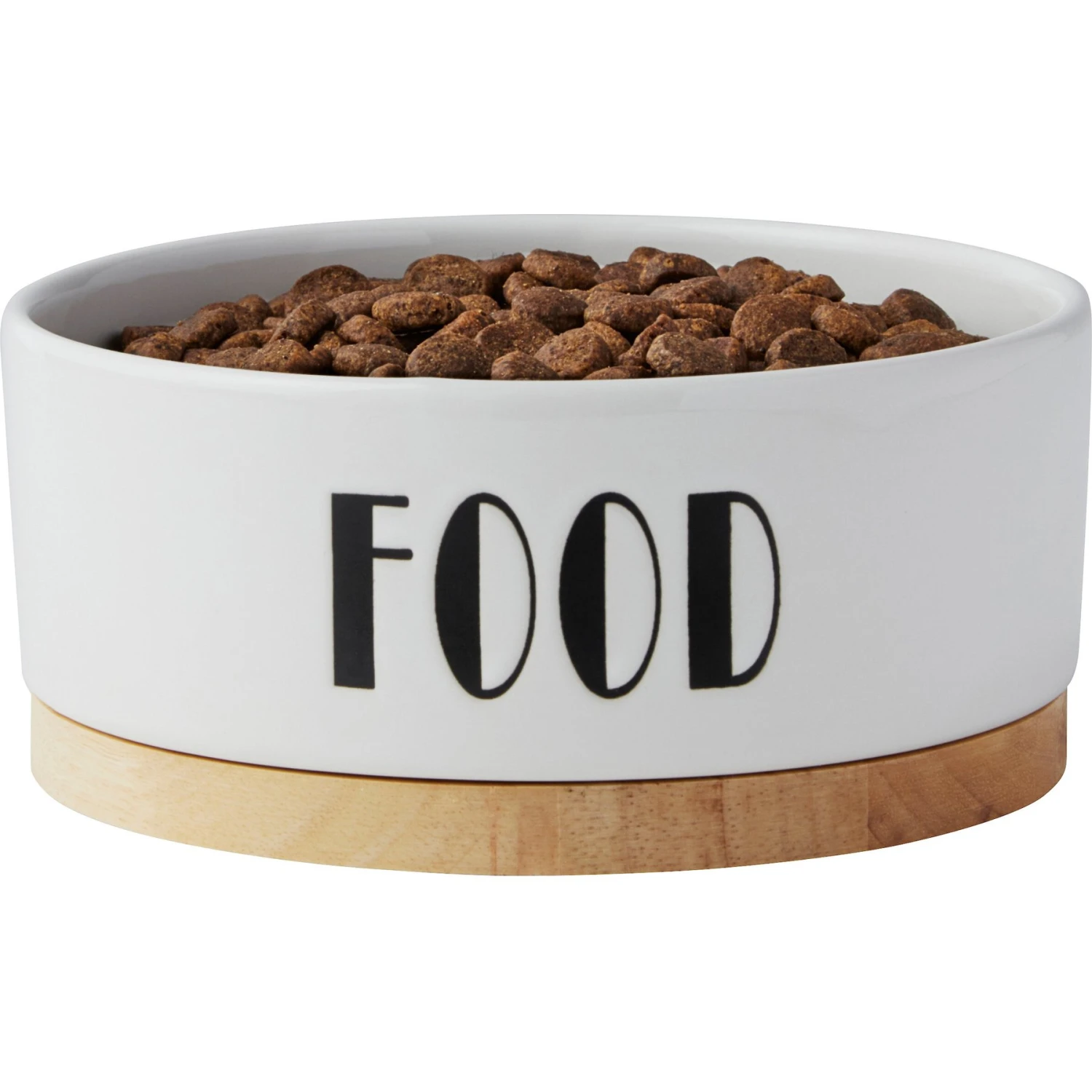 Frisco Ceramic Food Dog & Cat Bowl With Wood Base - Image 3
