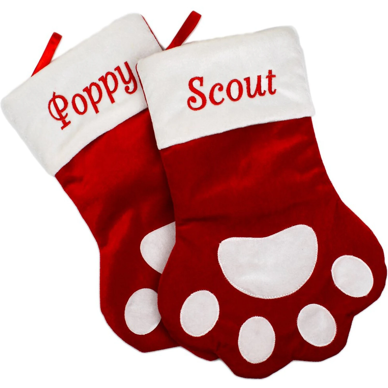 Frisco Sherpa Plaid Paw Holiday Personalized Dog & Cat Stocking - Image 4