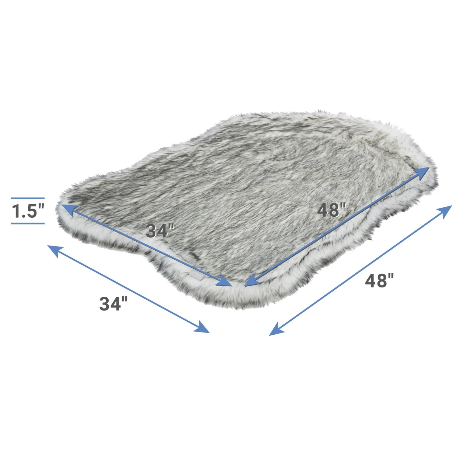 Frisco Faux Fur Orthopedic Pelt Pillow Dog Bed W/Removable Cover - Image 2