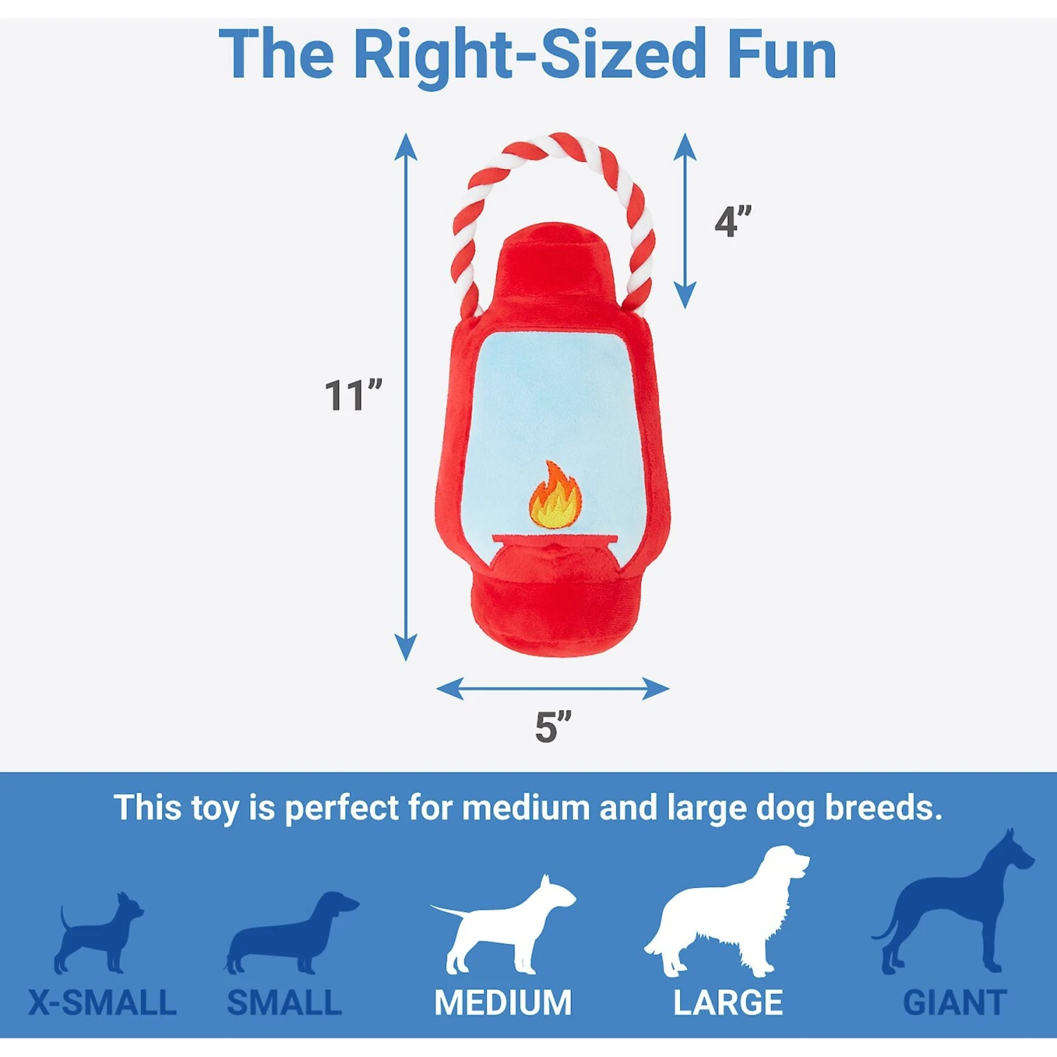 Frisco Camping Lantern Plush With Rope Squeaky Dog Toy - Image 2