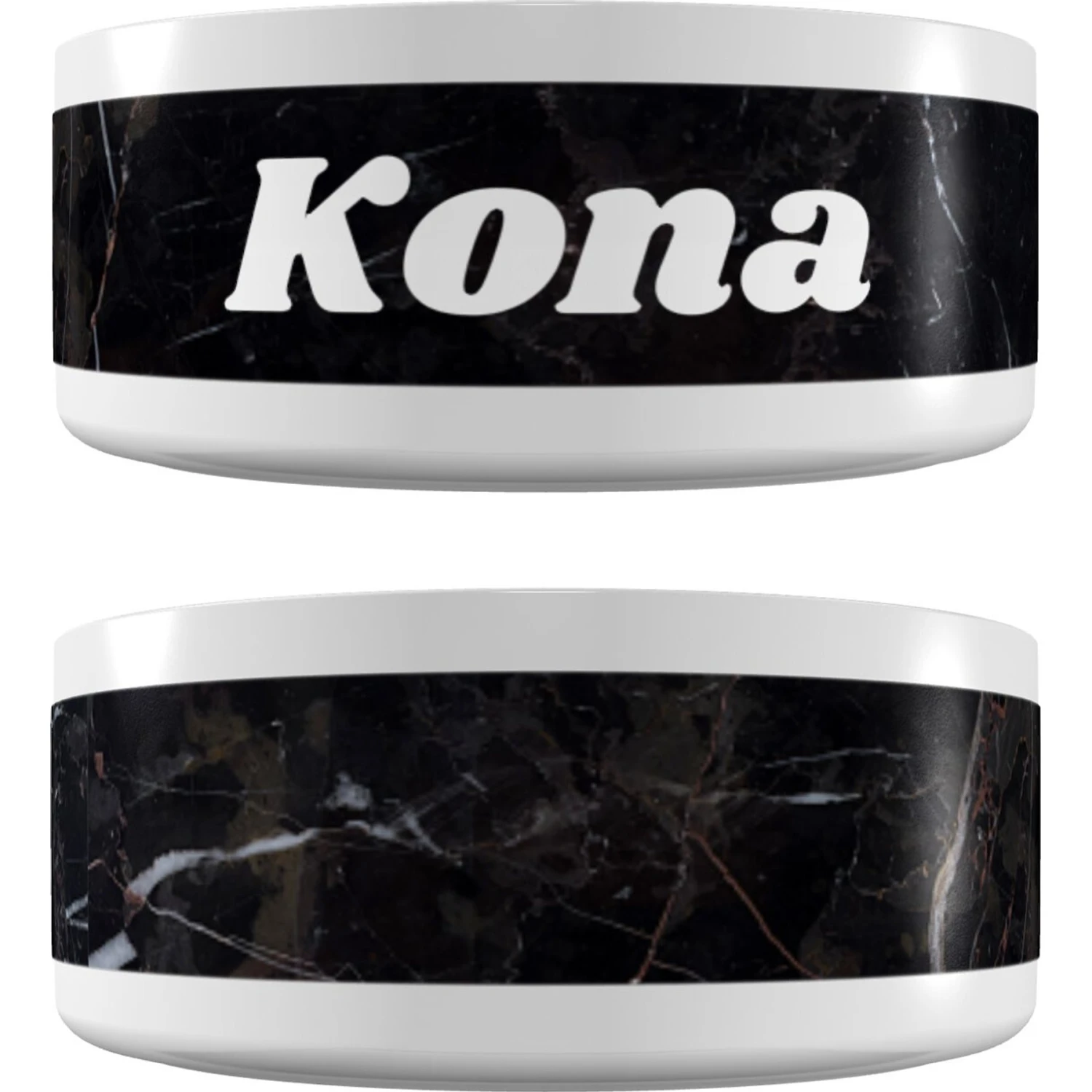 Frisco Personalized Black Marble Dog & Cat Bowl