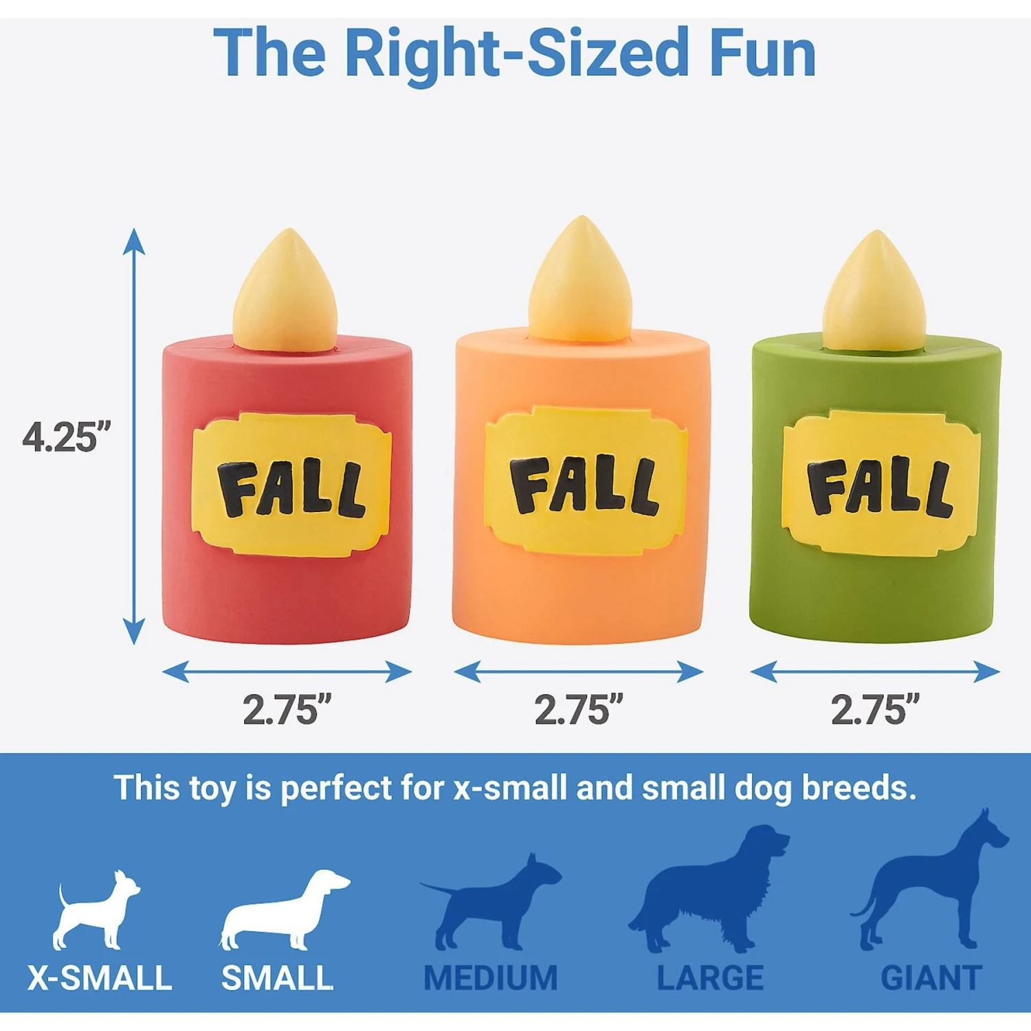 Frisco Fall Candles Latex Squeaky Dog Toy - Image 2