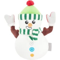 Frisco Holiday Naughty Or Nice Snowman Reversible Plush Squeaky Dog Toy
