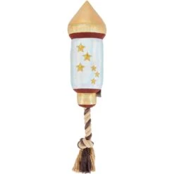 Frisco Firework Plush With Rope Squeaky Dog Toy