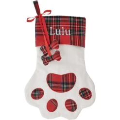 Frisco Paw Personalized Plaid Dog & Cat Stocking