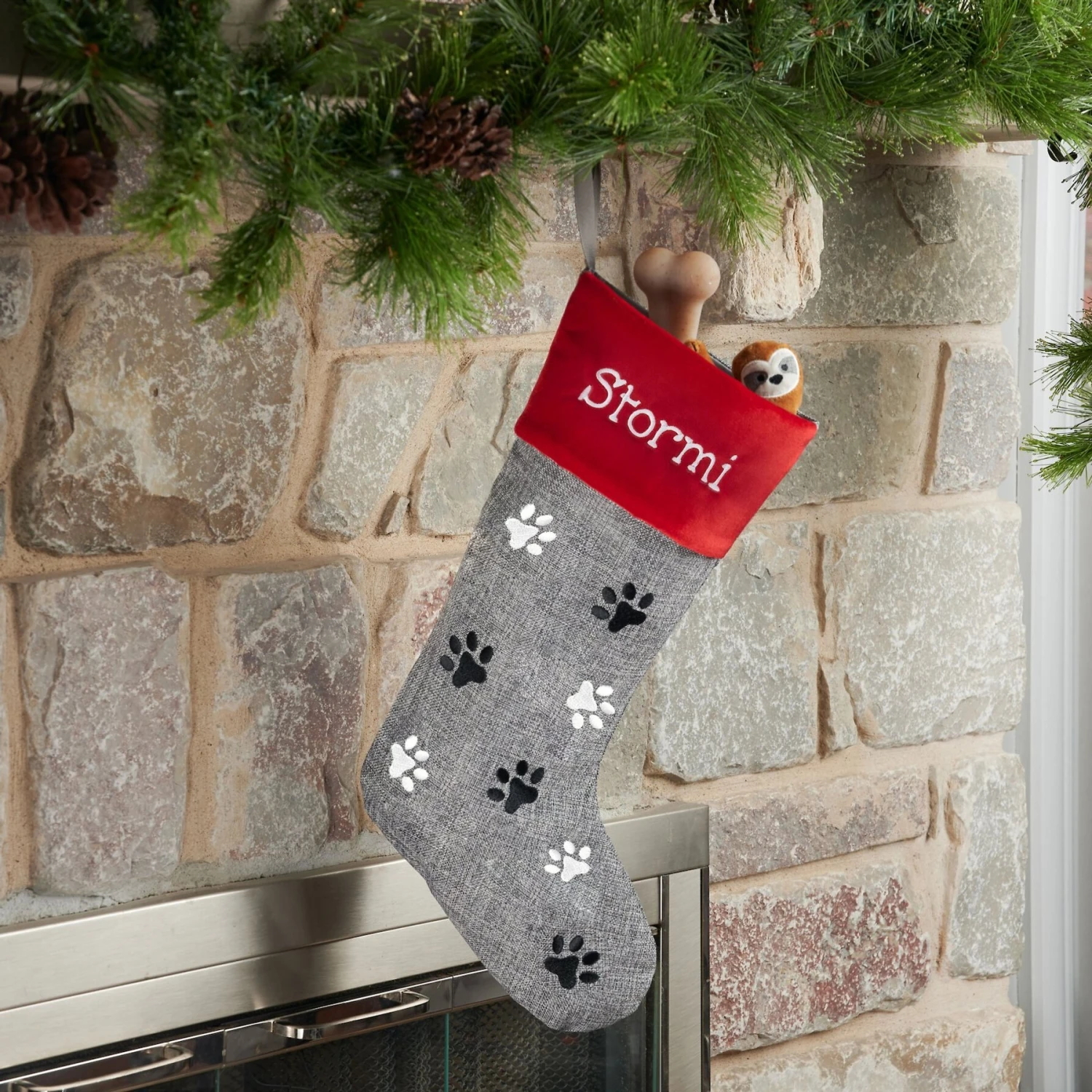 Frisco Paw Print Personalized Dog & Cat Stocking - Image 3