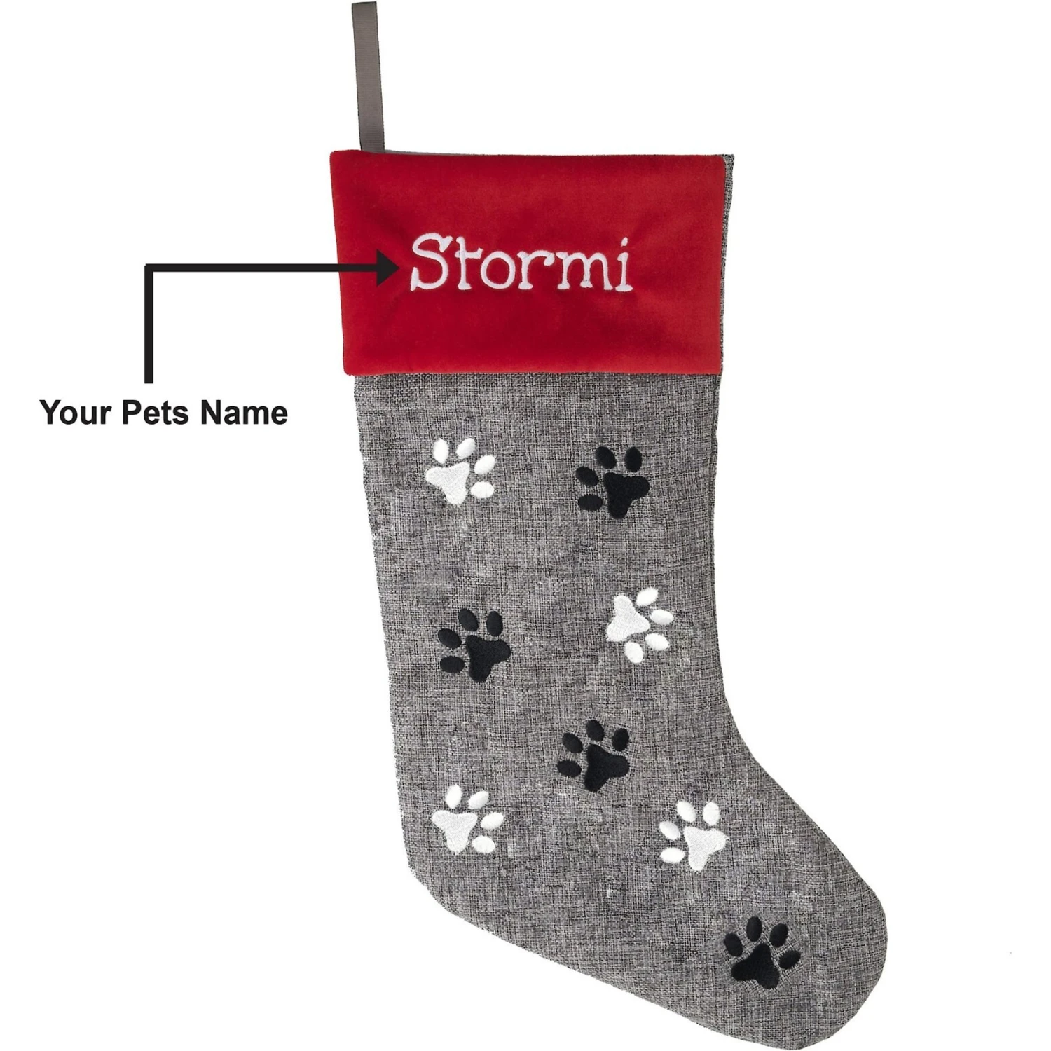 Frisco Paw Print Personalized Dog & Cat Stocking - Image 4