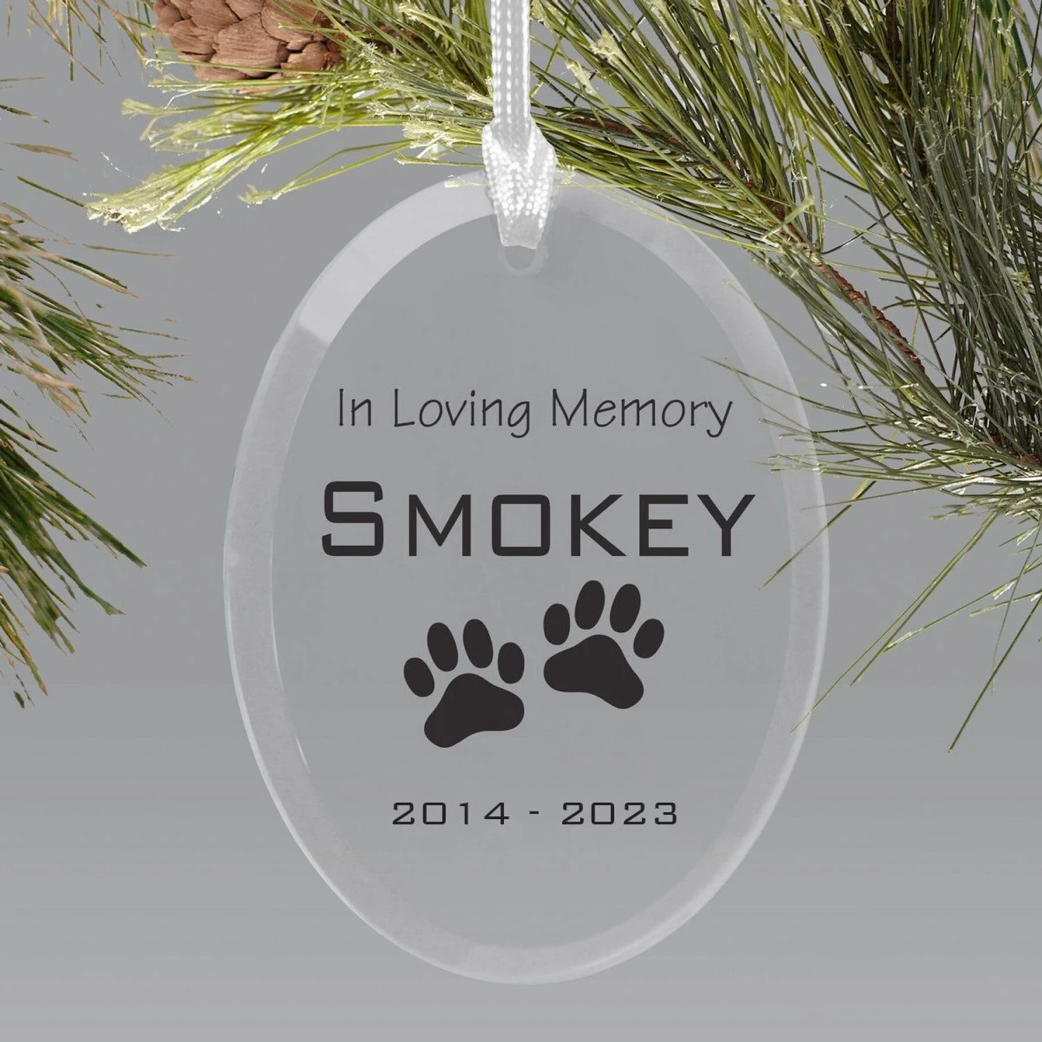 Frisco "In Loving Memory" Paw Glass Personalized Ornament - Image 6