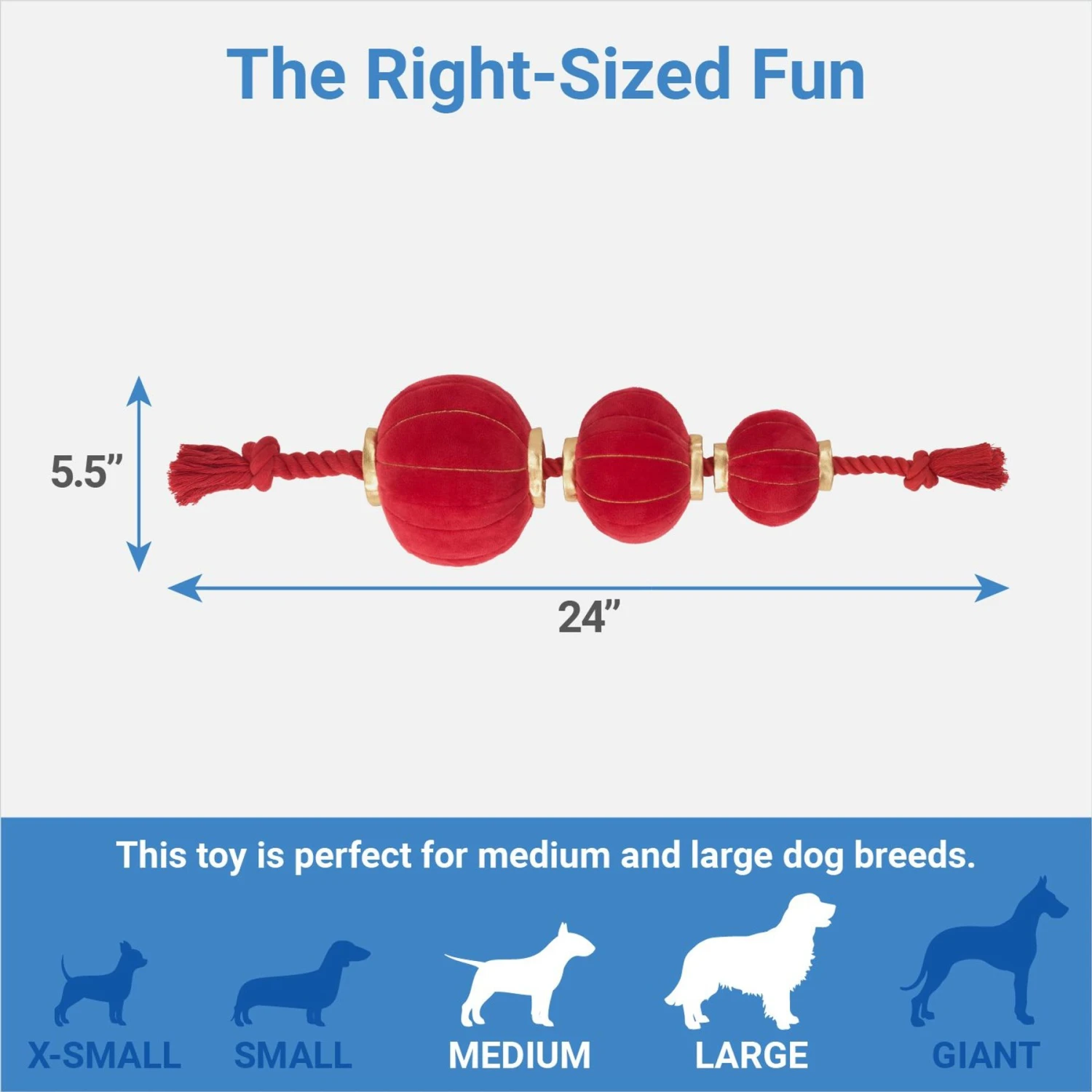 Frisco Lunar New Year Lantern Plush With Rope Squeaky Dog Toy - Image 2