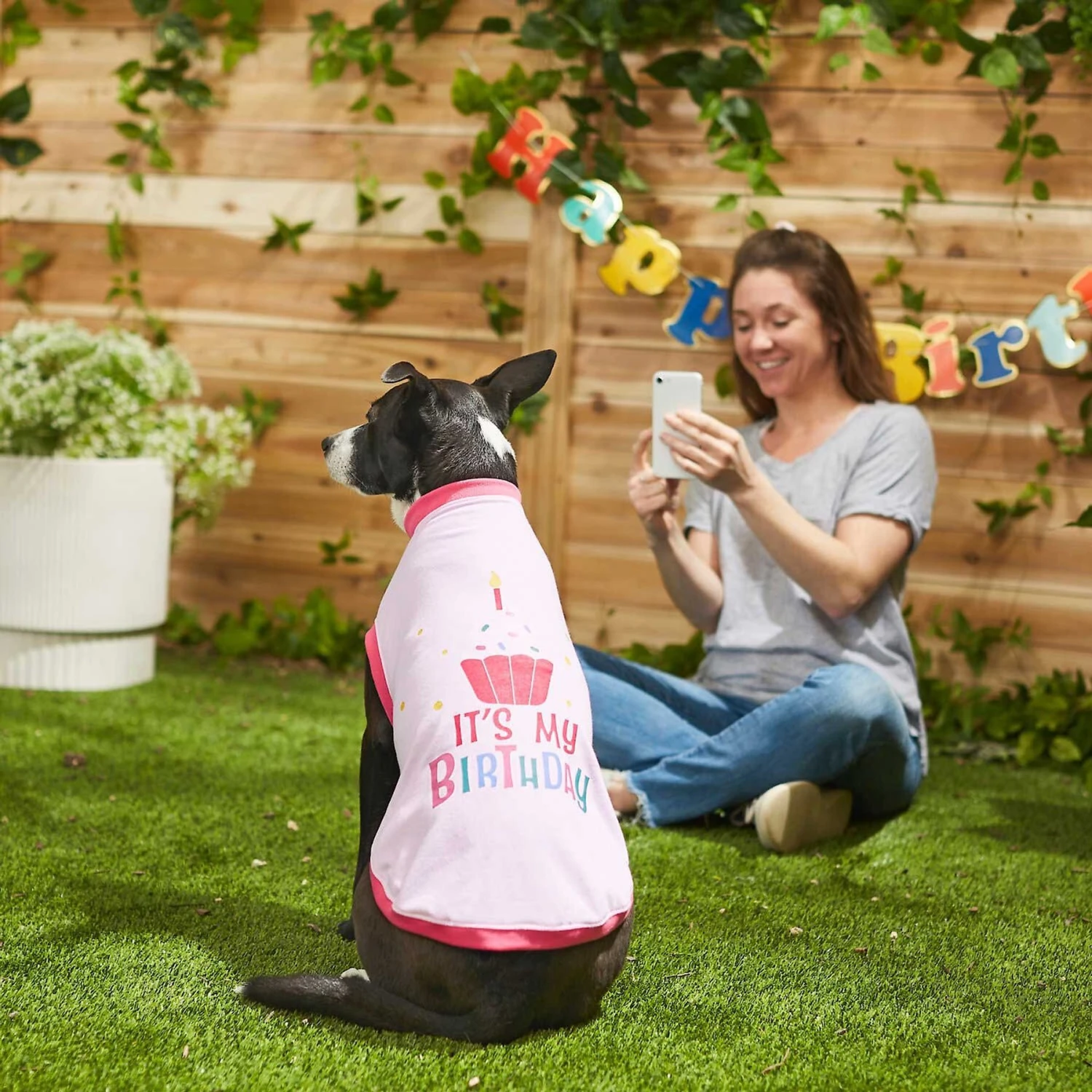 Frisco Birthday Cake Dog & Cat Hat & Frisco It's My Birthday Dog & Cat T-Shirt, Pink - Image 8