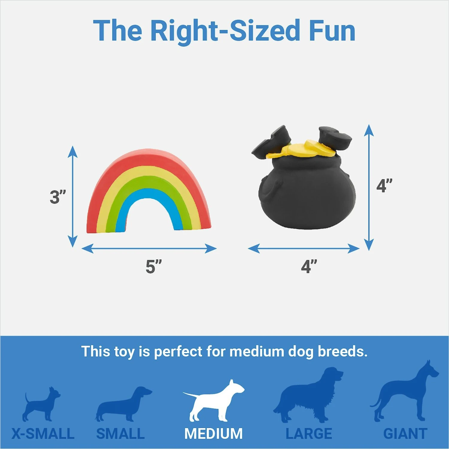 Frisco St. Patrick's Rainbow And Pot Of Gold Latex Squeaky Dog Toy - Image 2