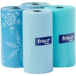 Frisco Solid & Printed Blue Assorted Poop Bags