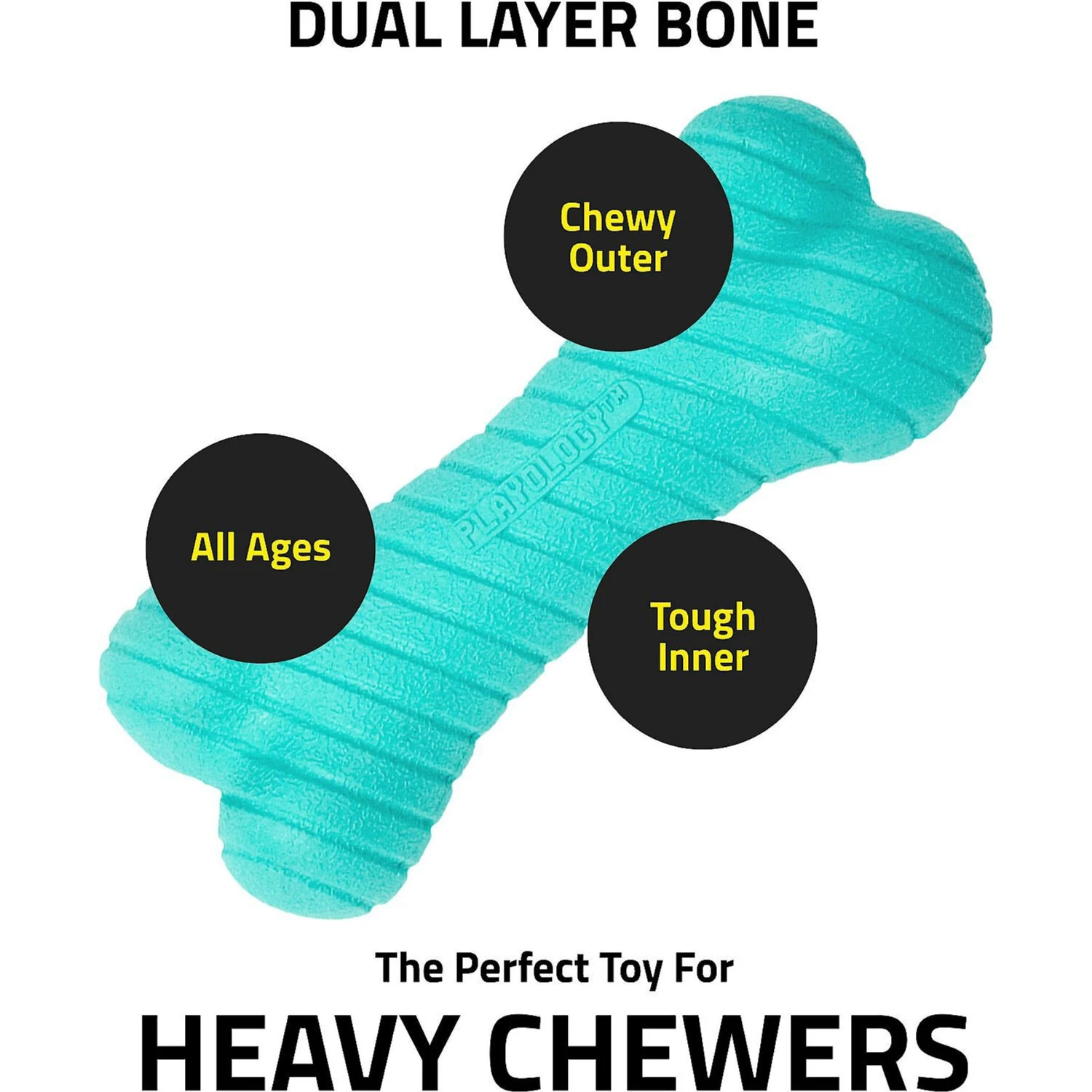 Frisco Fetch Squeaking Colorful Tennis Ball Dog Toy & Playology Scented Dual Layer Bone Dog Toy - Image 9