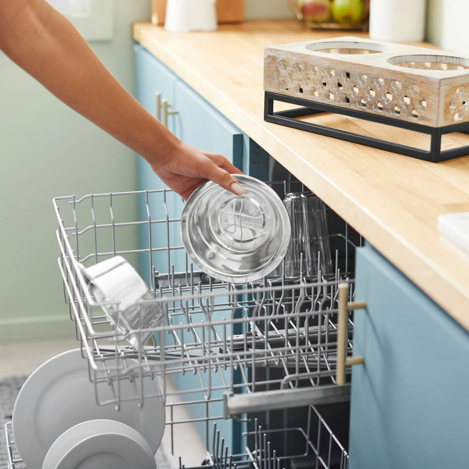 Frisco Premium Wood Elevated Stainless Steel Double Diner Dog & Cat Bowl, 3 Cup - Image 5