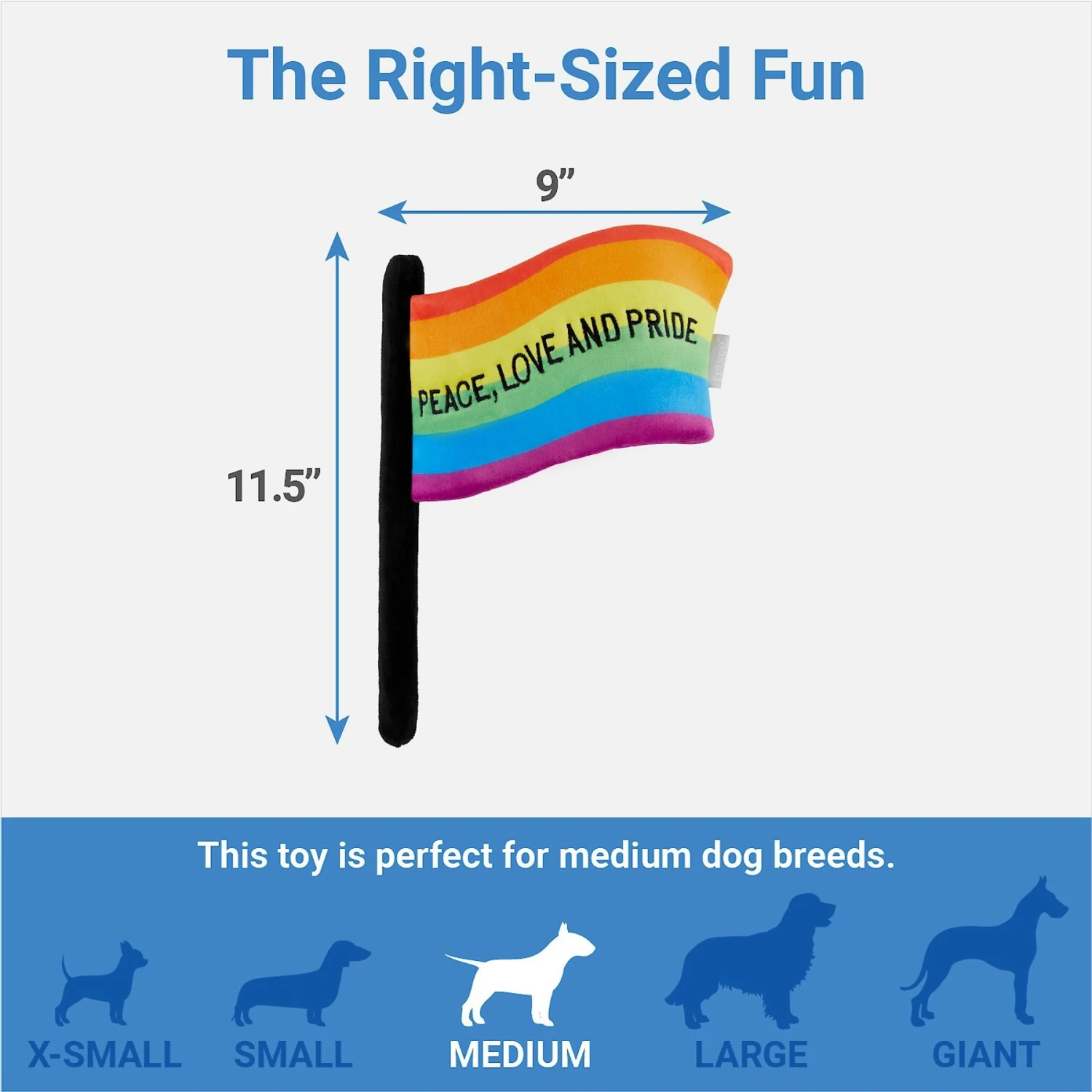 Frisco Pride Flag Flat Squeaky Dog Toy - Image 2