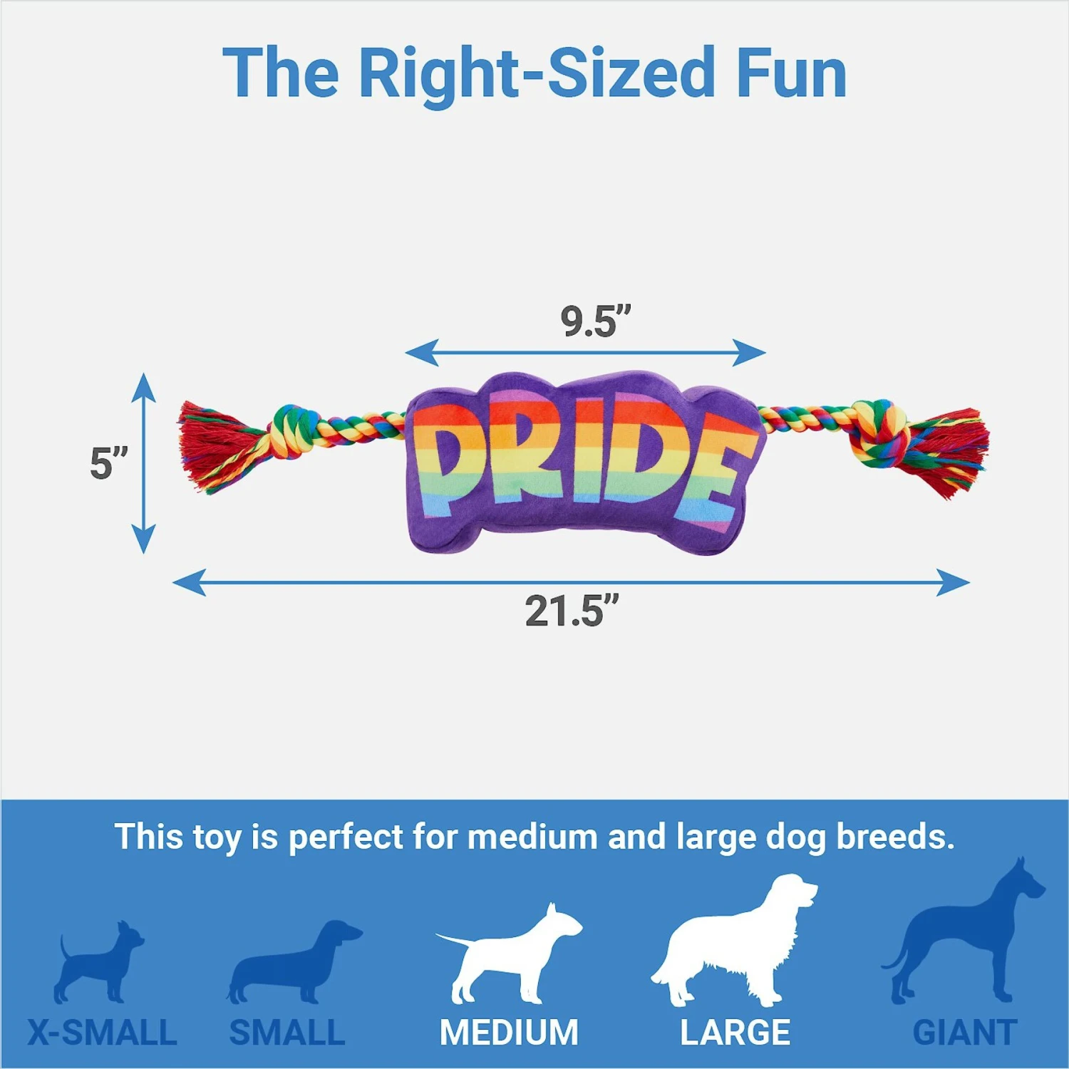 Frisco Pride Plush With Rope Squeaky Dog Toy - Image 2