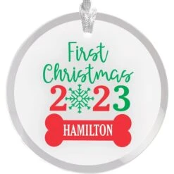 Frisco "First Christmas" Round Shaped Personalized Ornament