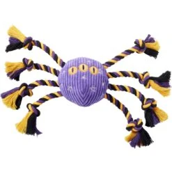 Frisco Halloween Magical Spider Plush With Rope Squeaky Dog Toy
