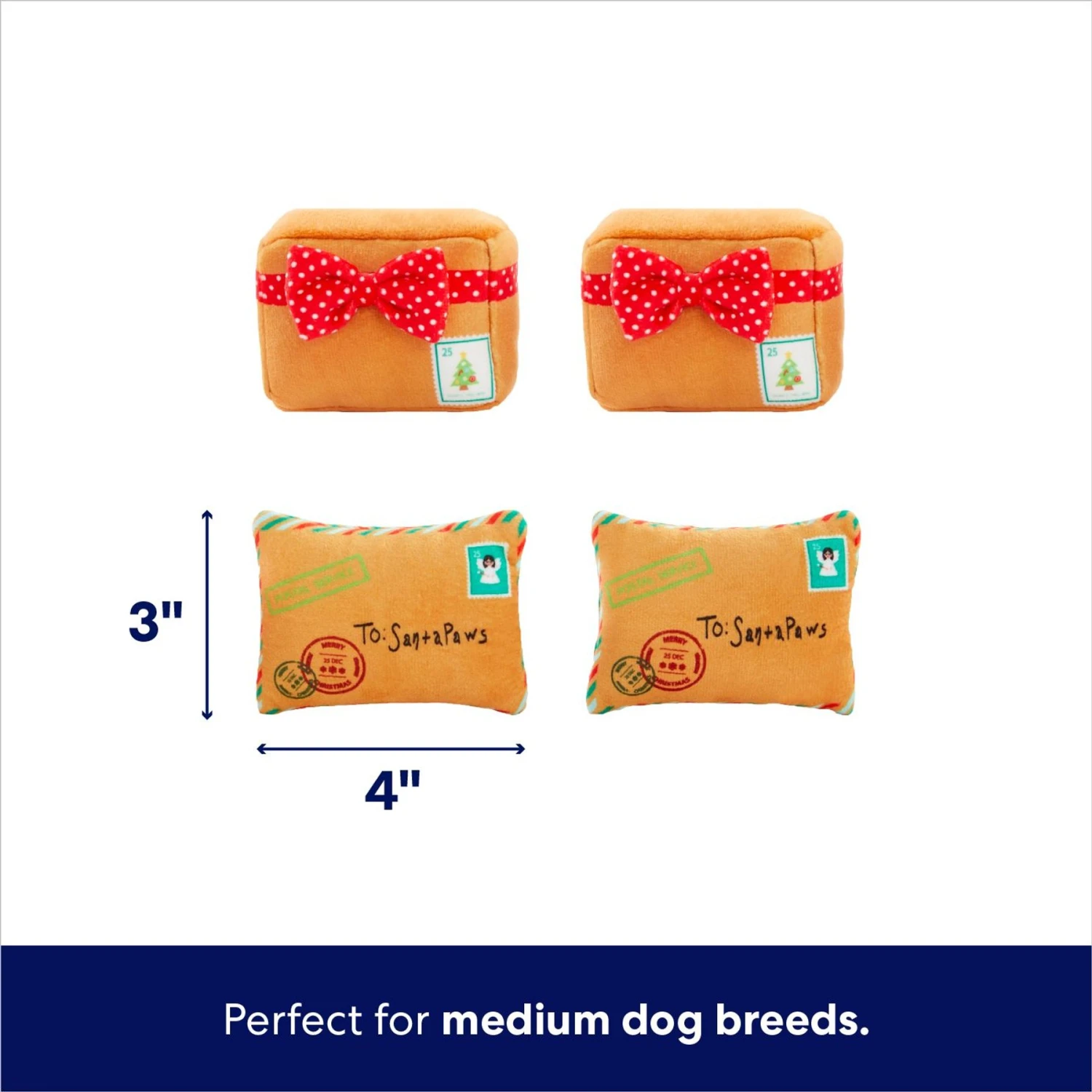 Frisco Holiday House Hide & Seek Puzzle Plush Squeaky Dog Toy & Frisco Holiday North Pole Mailbox Hide & Seek Puzzle Plush Squeaky Dog Toy - Image 6